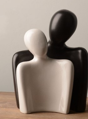 北欧陶瓷家居装饰品抽象人u物摆件客厅电视柜玄关书房艺术结婚礼