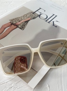 韩版豹纹大框眼镜潮方形显脸小遮阳墨镜女复古圆脸街拍太阳眼镜男