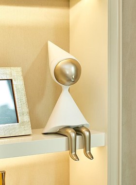 高端现代极简卡通小孩坐姿摆件客厅电视柜儿童房高级感H创意家居