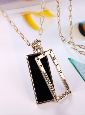 2021年新款潮百搭网红毛衣链女秋冬高级吊坠长款项链时尚挂件装饰