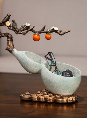 新中式钥匙收纳摆件创意入户玄关B葫芦招财装饰品家居客厅桌面鞋