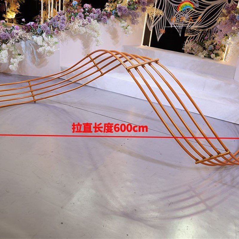 婚庆道具自由曲线铝塑管舞台背景装饰悬吊式天花板百变飘带婚礼路 - 图2