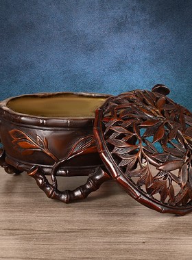 铜香炉摆件纯铜珠子香炉家用室内檀香盘香熏香Q炉客厅书房桌面装