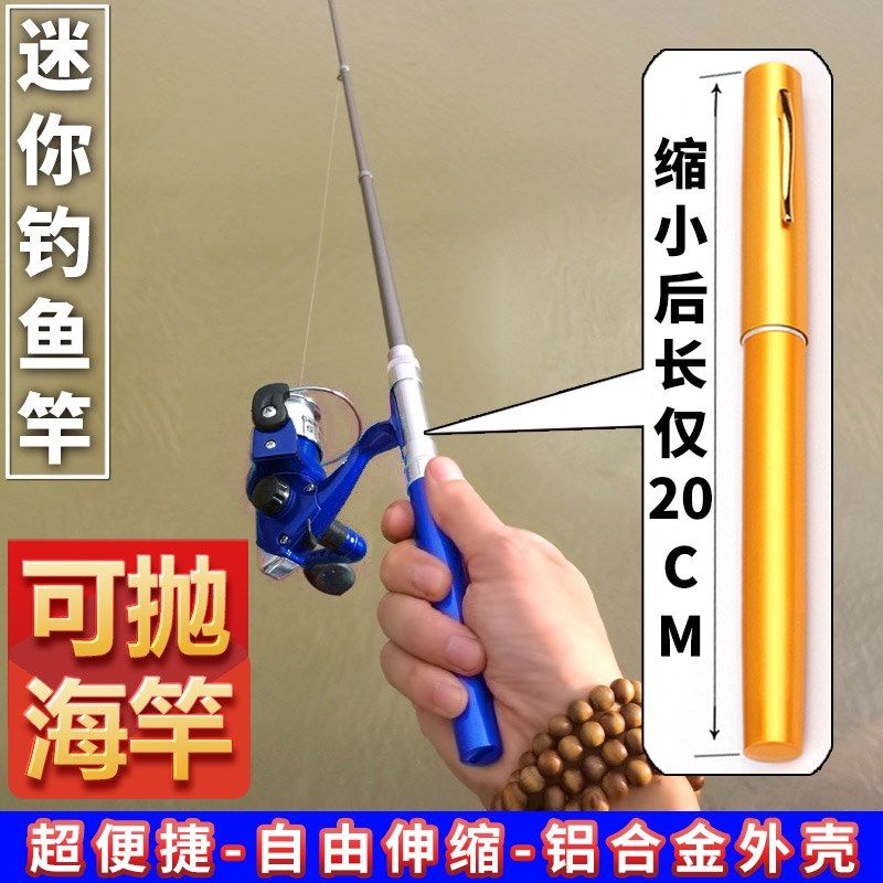 钢笔鱼竿便携迷你碳素小海竿海杆抛竿套装鱼竿路亚竿儿童钓鱼钩,淘宝优惠券,粉丝福利购,淘宝优惠卷