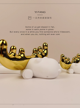 创意家居客厅样板间艺术鹿摆件桌面电视柜玄关鹿小装饰雕塑送礼潮