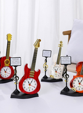 小提琴模型闹钟时钟乐器小摆件创意书桌桌面装饰品儿童学生礼物