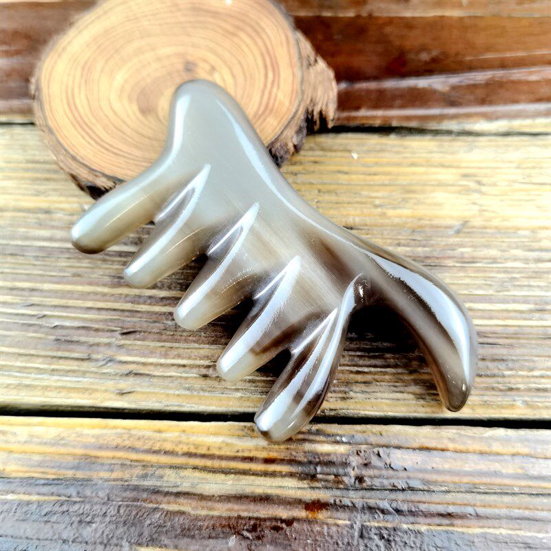 牛角梳头部经络梳面部刮痧板脸部宽五齿梳女头疗凤尾按摩梳刮脸板,淘宝优惠券,粉丝福利购,淘宝优惠卷