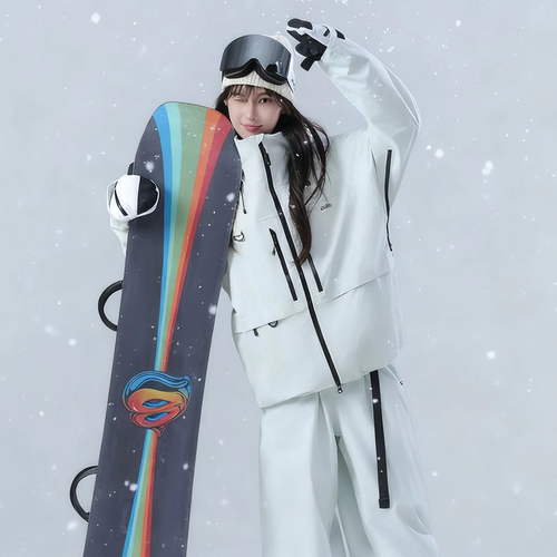 CXKA滑雪服套装女男款单板防水加厚全压胶专业雪服衣裤套装3L美式 - 图3