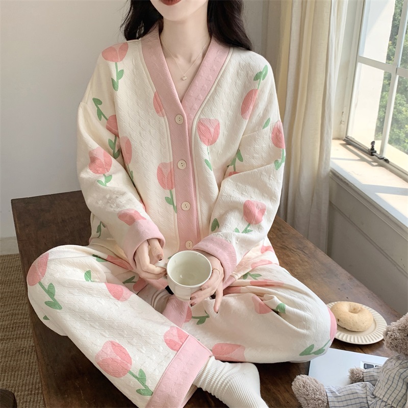 【猫猫甄选】 2025睡衣女秋冬加厚舒棉绒长袖长裤德绒家居服D5