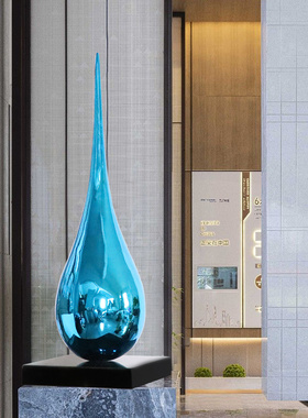 钢水滴几何雕塑创意软装饰品商场酒店会所售楼处过道装置