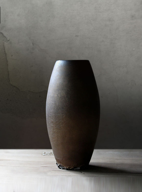 鎏金花瓶中号陶瓷桌面花器摆件家居客厅摆件软装书房茶桌花器