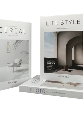 酒店售楼处外文书彩色现代风格样板间书房英文装饰仿真书