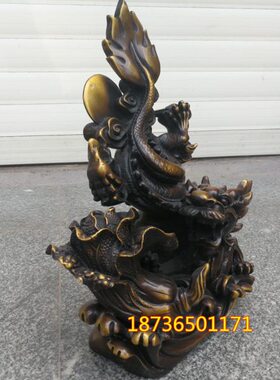 纯铜龙戏白菜百财生肖龙铜飞龙在天家居摆放动物工艺用品桌面摆件