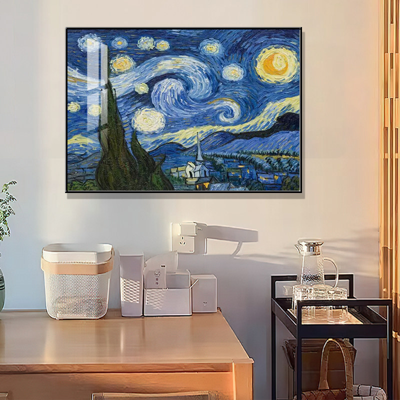 客厅装饰挂画梵星空油画壁画沙发背景墙世界名画玄关向日葵,淘宝优惠券,粉丝福利购,淘宝优惠卷