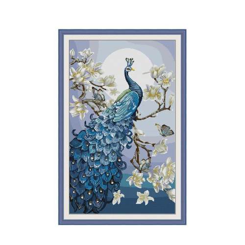 NKF新款十字绣动物系列孔雀吉祥DIY刺绣材料包客厅装饰画 - 图3