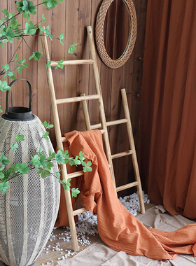 装饰梯子实木纯手工幼儿园室内园造景道具遮挡藤蔓假雏菊