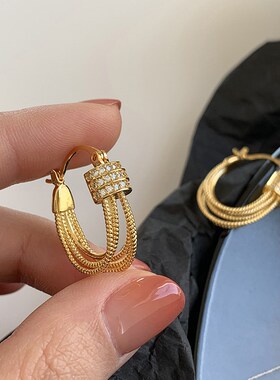 迷度小众设计感高级耳圈简约耳环独特时尚个性耳饰女冷淡风超仙