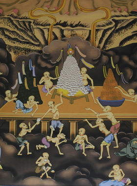 面燃画像 面然大士挂画 普度公卷轴画 大士爷水陆画装饰画