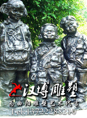 仿铜小孩戴面具童趣玩耍玻璃钢铸铜人物雕塑广场园林景观雕塑摆件