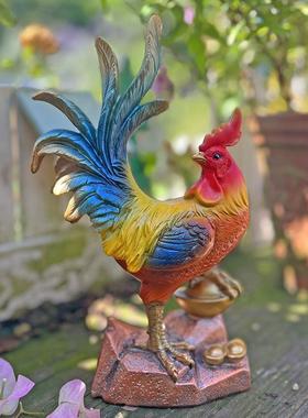 元宝公鸡家居店铺摆件户外庭院美化装饰布置造景工艺品乔迁礼品