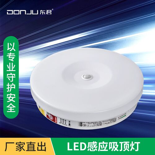 东君03A消防应急吸顶灯楼道声光控人体感应12瓦LED工程照明灯220V - 图0