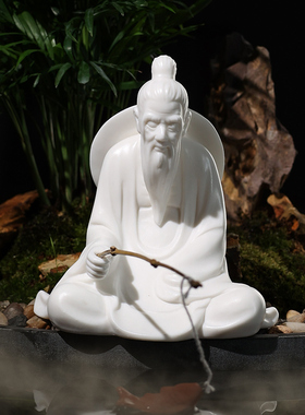 姜太公钓鱼钓鱼翁人物陶瓷假山鱼缸流水器盆景造景微景观