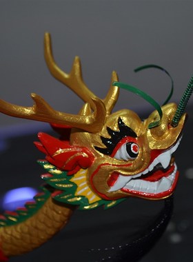 模型办公区中式 鸡头龙 传统龙舟 手工制作端午节礼物帆船摆件