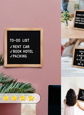 in毛毡字母留言板实木小黑板儿童拍照道具装饰家居2*2厘米