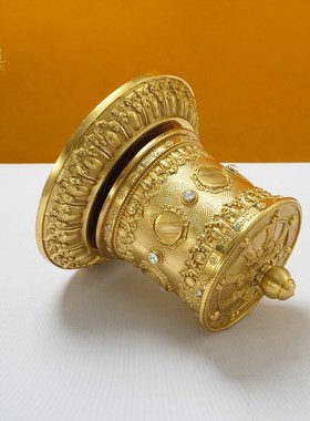 指捻转筒转金轮铜六字真言汽车载手动转金筒家用藏族转简经轮