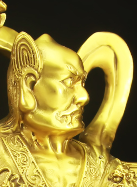 纯铜魁星点斗独占熬头摆件魁星踢斗助书房家居装饰品摆设