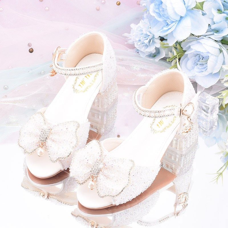 女童高跟鞋新款儿童鞋公主水晶凉鞋走秀演出礼服鞋软底网红模特鞋,淘宝优惠券,粉丝福利购,淘宝优惠卷