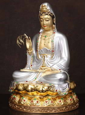 观音佛像观音菩萨家用供奉南海观世音送子观音娑婆三圣神像摆件