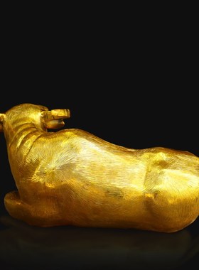 纯铜卧牛招财生肖牛铜牛摆件室内客厅办公室桌面聚财装饰摆放用品