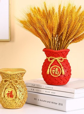 新房子乔迁之喜新年装饰布置客厅花瓶摆件发财果年宵花红色喜庆花