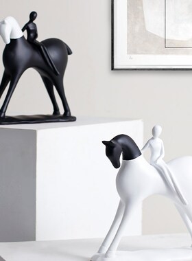 诚艺现代简约抽象马艺术摆件玄关酒柜装饰品乔迁新居礼品柜子摆设