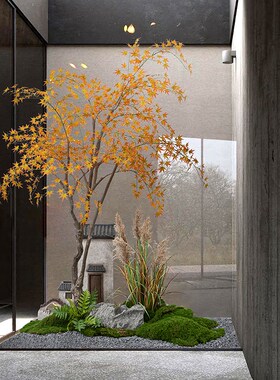 米粒独家仿真枫树造景高级仿生绿植树室内大树景观假树装饰树