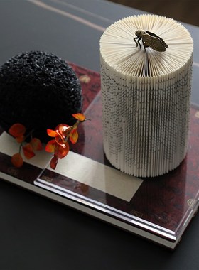 新中式侘寂风黑色装饰罐折纸艺术创意组合套装样板间茶艺布置摆件