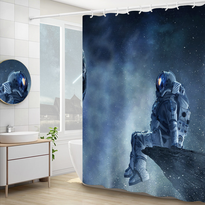 北欧星空浴室浴帘浴帘套装卫生间隔断帘洗澡沐浴帘布淋浴防水布帘,淘宝优惠券,粉丝福利购,淘宝优惠卷