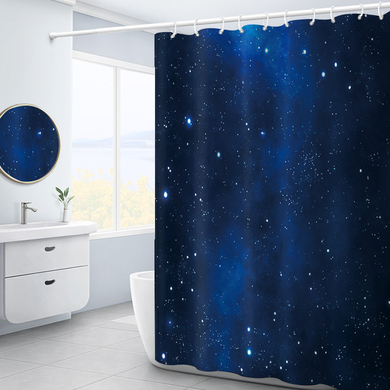 北欧星空浴室浴帘浴帘套装卫生间隔断帘洗澡沐浴帘布淋浴防水布帘,淘宝优惠券,粉丝福利购,淘宝优惠卷