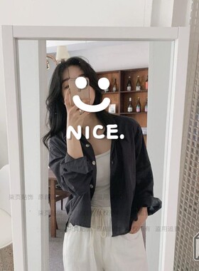 柒页 NICE笑脸 创意图案简约风格英文店铺尺寸玻璃门拍照装饰贴纸