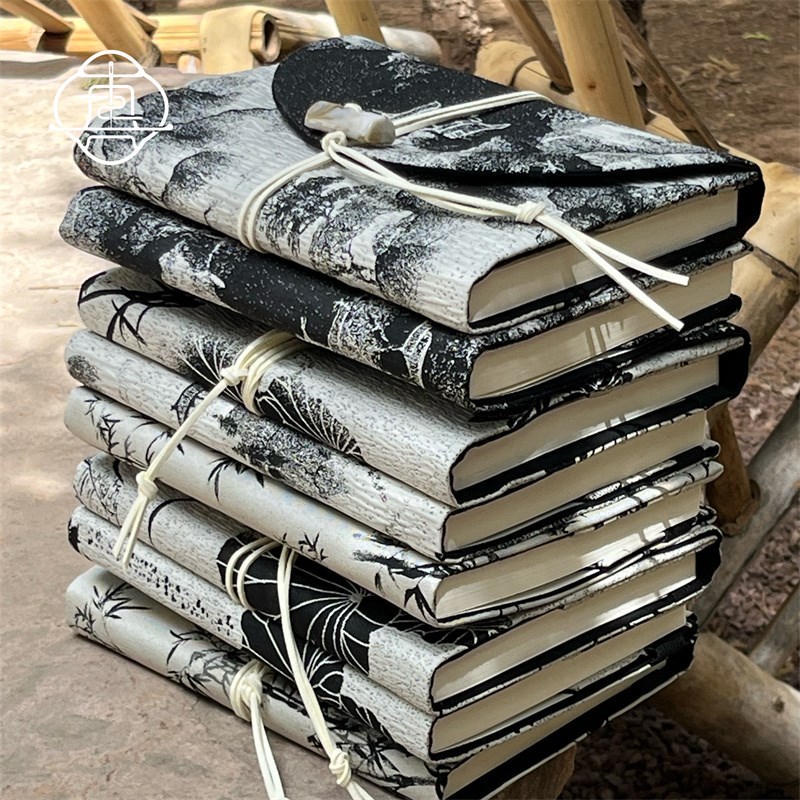 真我 水墨丹青 国风书衣手工手账手帐本日记A5A6记事本笔记本子 - 图0