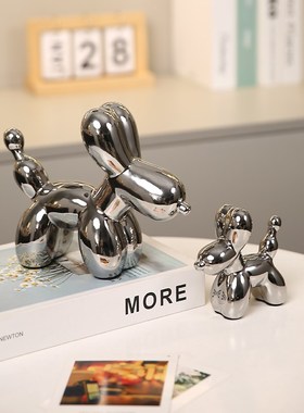 创意陶瓷气球狗客厅玄关电视柜酒柜艺术摆件轻奢高级感桌面装饰品