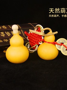 天然葫芦五帝钱挂件开口葫芦铜钱门对门门对厕所客厅小真葫芦挂饰