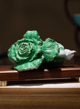 朱炳仁铜 百财聚来铜雕工艺礼品摆饰客厅办公室桌面装饰白菜摆件