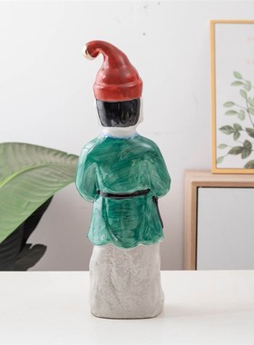 包邮灵神老姬爷灵官爷路神陶瓷神像跑差摆件
