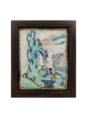 敦煌泥板画墙皮画手工家居摆件文创莫高窟壁画装饰画泥坯伴手礼