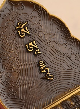 纯铜水财神五路财神密宗藏式供奉金色古色五路财神爷供水碟杯摆件