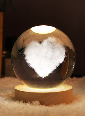 创意发光小王子水晶球小摆件卧室桌面装饰女朋友男生送人生日礼物