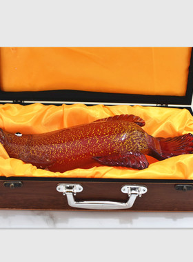 琉璃金龙鱼招财摆件玻璃工艺品北欧轻奢办公室装饰品乔迁开业礼品