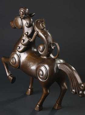 大仕缘 铜工艺礼品摆饰生肖马摆件仿古商务生日礼品招财宅镇马上